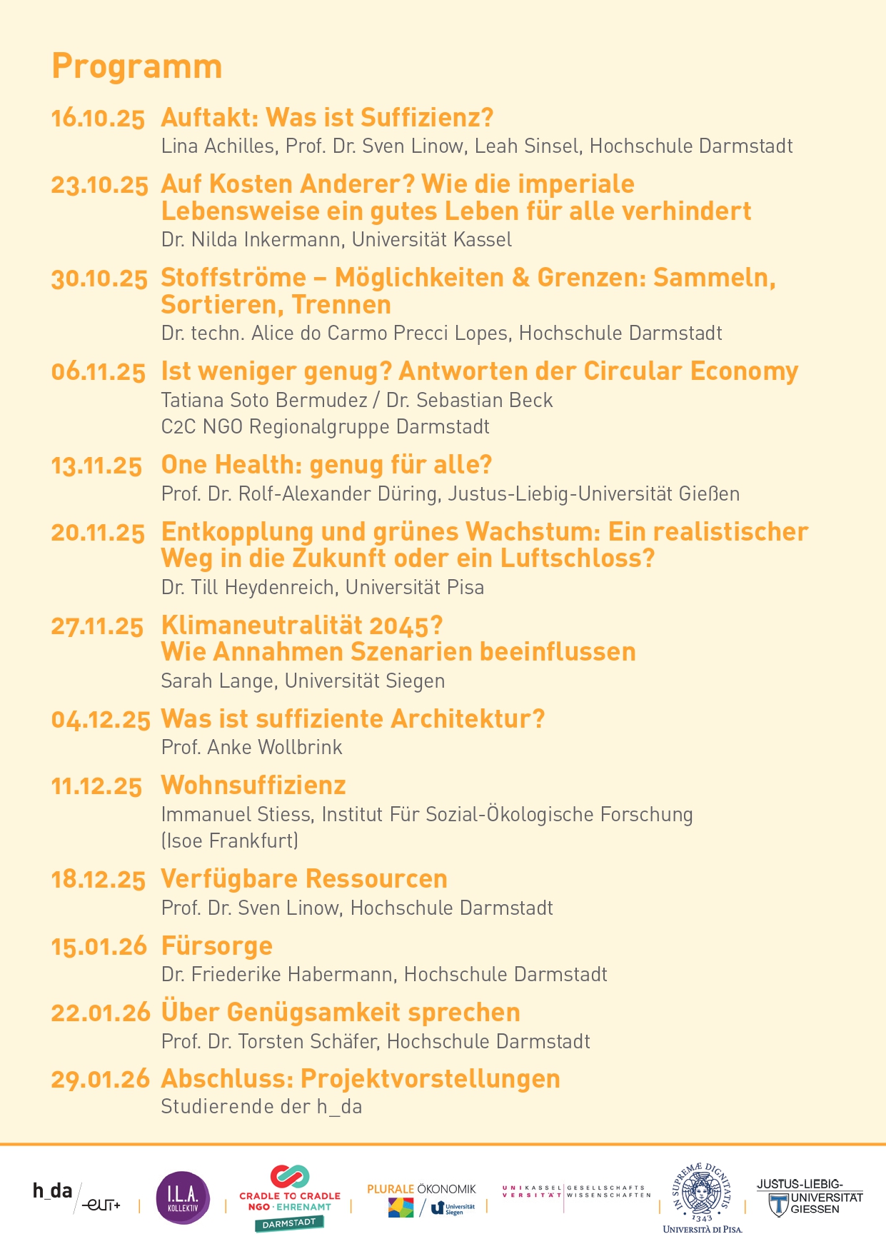 Programm der Ringvorlesung